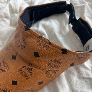 mcm tan classic monogram visor